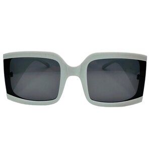 6035 | White Thick Frame Ladies Square Sunglasses